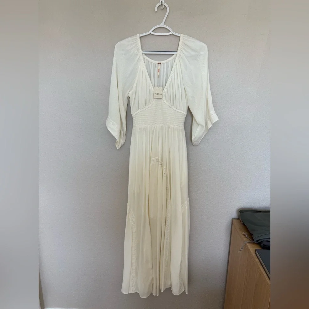 Free People Cream Maxi Dress - Picture 1 of 2